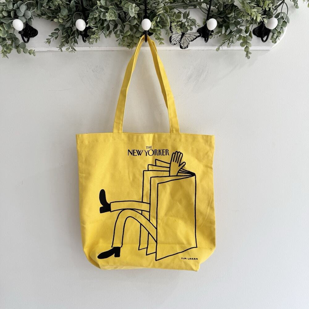 The New Yorker Yellow Tim Lahan Illustrated Tote Bag #cp trendy new york city